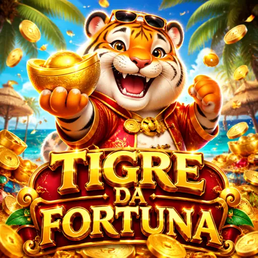 Tela do jogo Fortune Tiger com tigre dourado e símbolos de fortuna